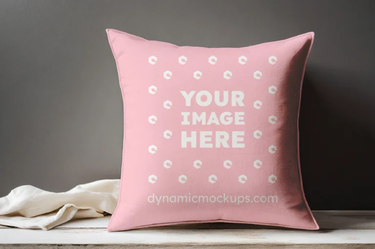 Pink Square Pillow Cover Mockup Template