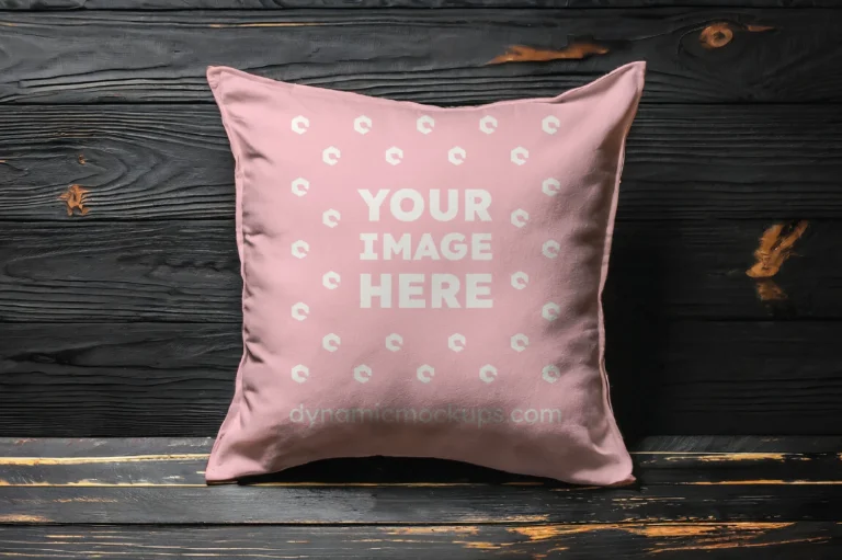 Pink Square Pillow Cover Mockup Template