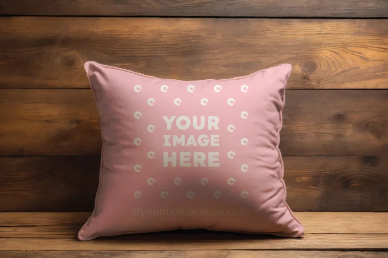 Pink Square Pillow Cover Mockup Template