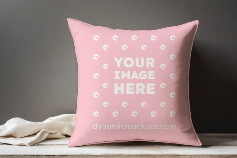 Pink Square Pillow Cover Mockup Template