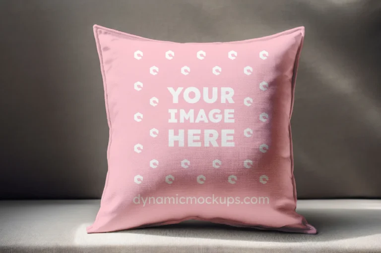 Pink Square Pillow Cover Mockup Template