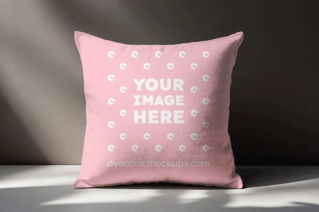 Pink Square Pillow Cover Mockup Template