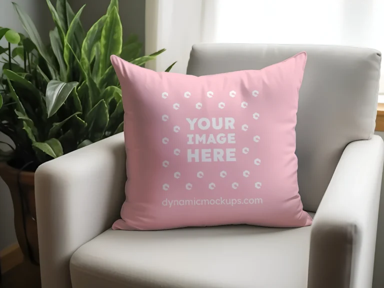 Pink Square Pillow Cover Mockup Template