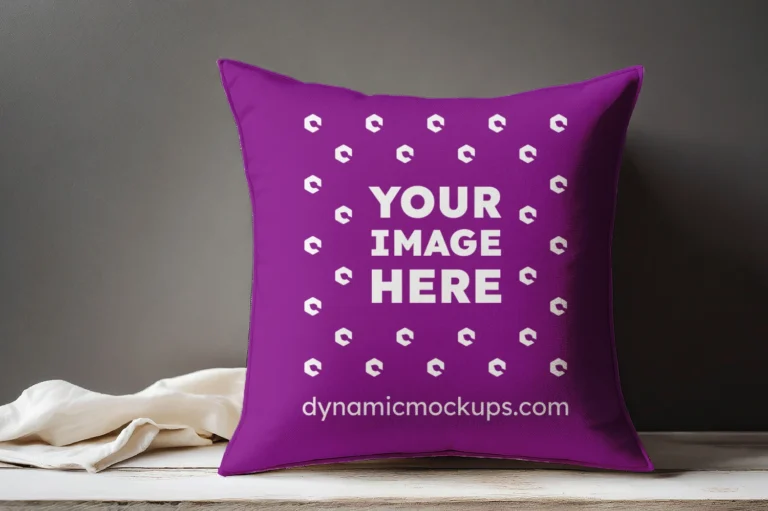 Purple Square Pillow Cover Mockup Template