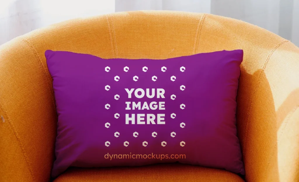 Purple Square Pillow Cover Mockup Template