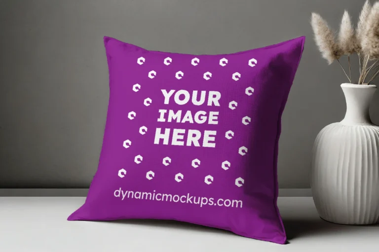 Purple Square Pillow Cover Mockup Template