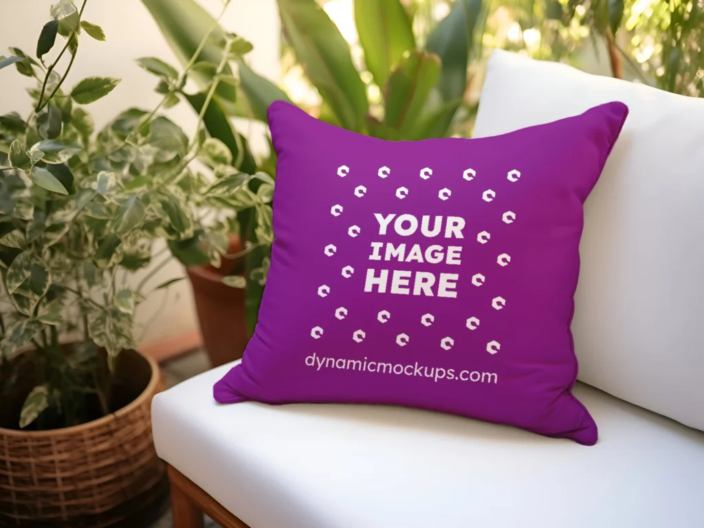 Purple Square Pillow Cover Mockup Template