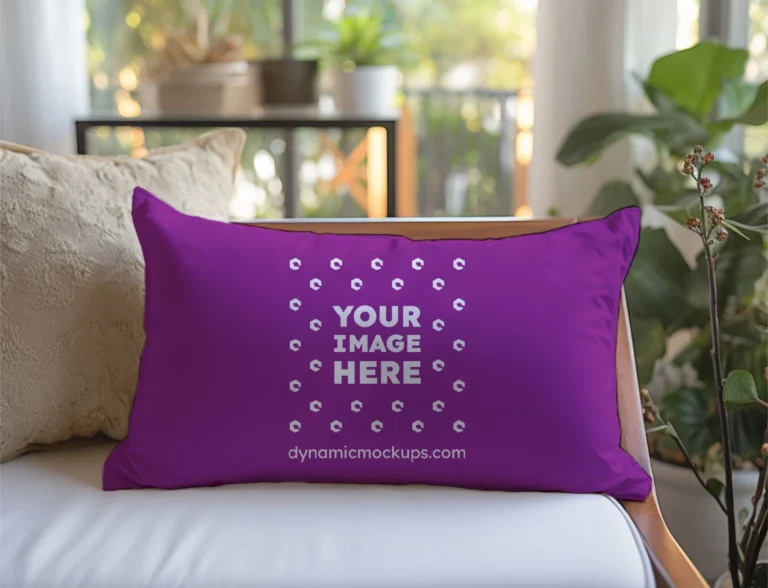 Purple Square Pillow Cover Mockup Template