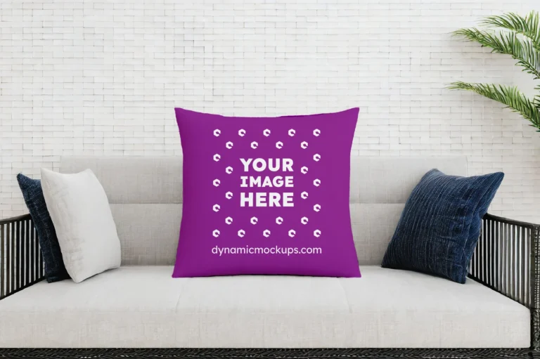 Purple Square Pillow Cover Mockup Template