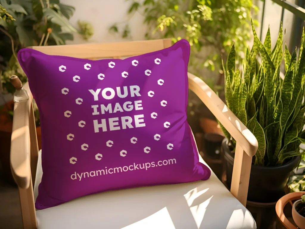 Purple Square Pillow Cover Mockup Template