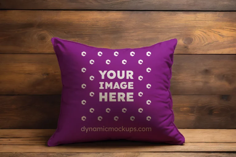 Purple Square Pillow Cover Mockup Template