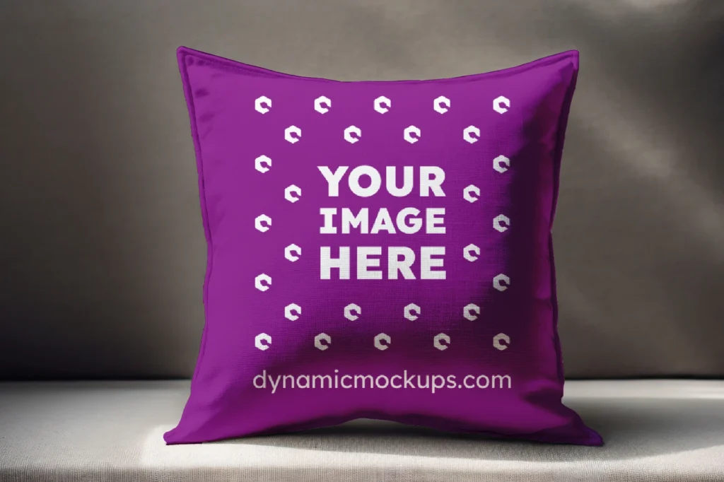 Purple Square Pillow Cover Mockup Template