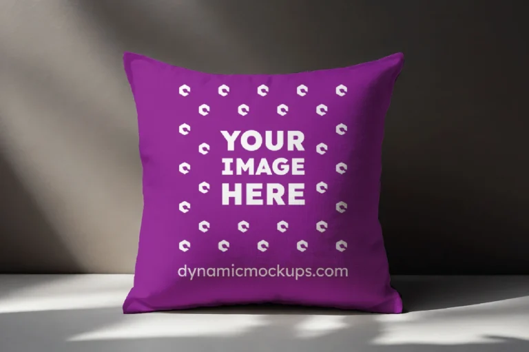 Purple Square Pillow Cover Mockup Template