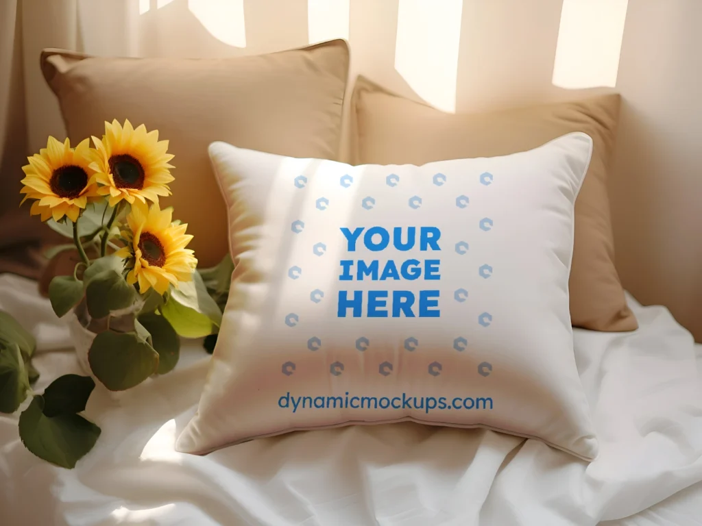 White Square Pillow Cover Mockup Template