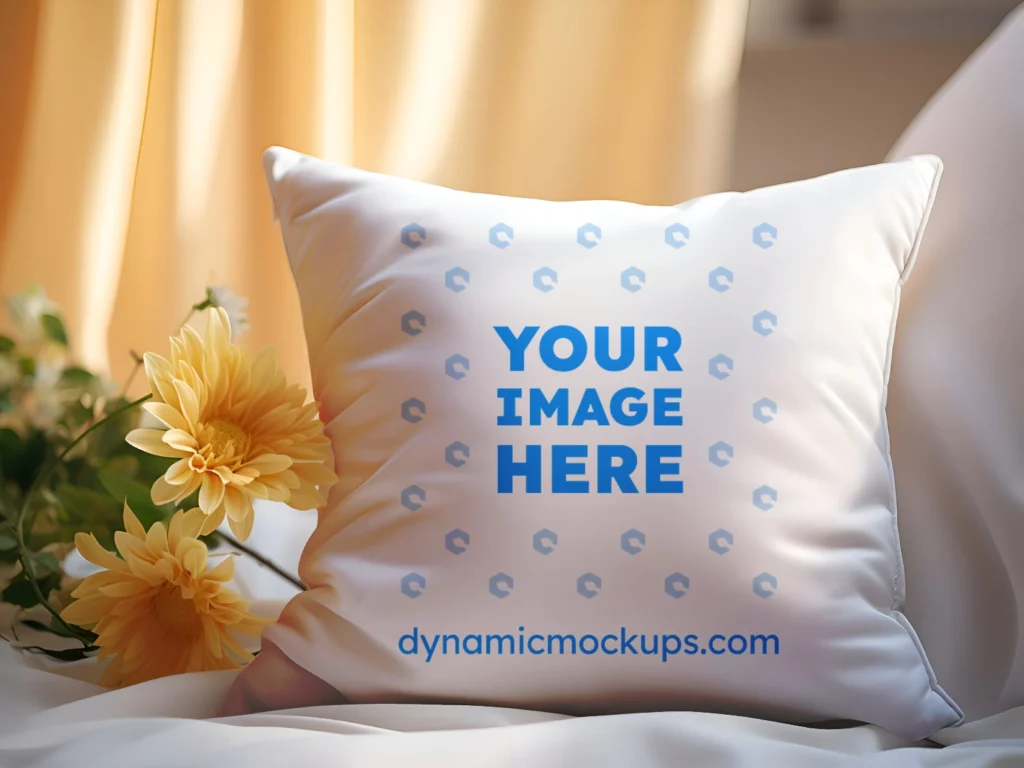 White Square Pillow Cover Mockup Template