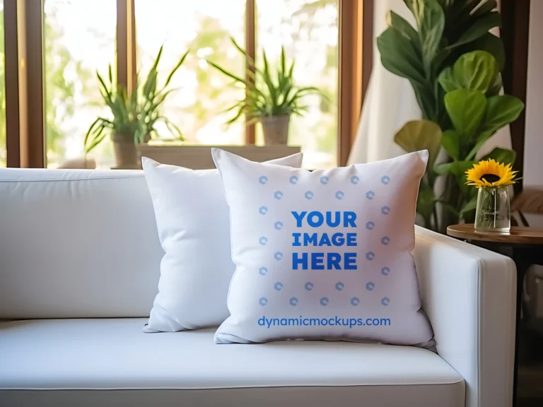 White Square Pillow Cover Mockup Template