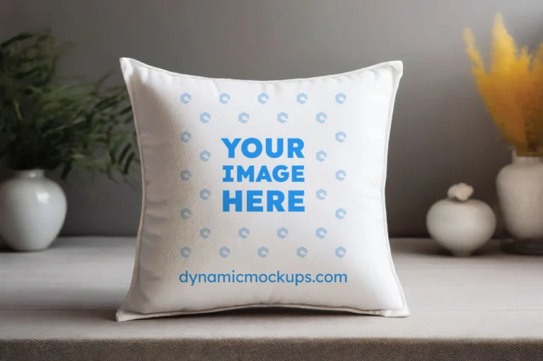 White Square Pillow Cover Mockup Template