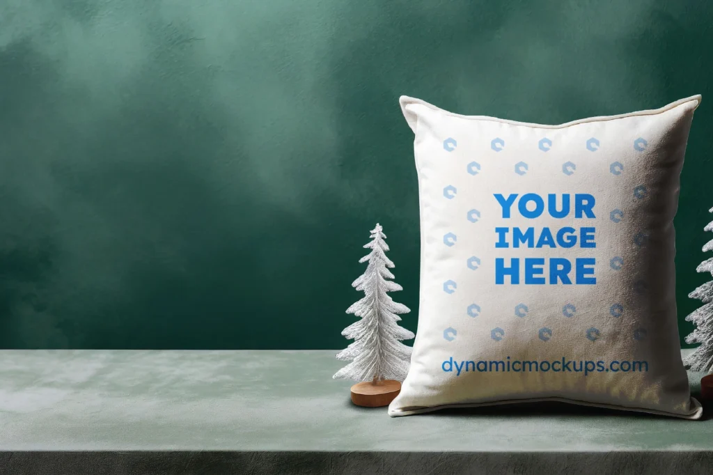 White Square Pillow Cover Mockup Template