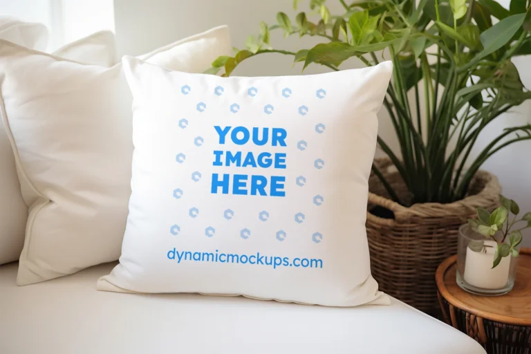 White Square Pillow Cover Mockup Template