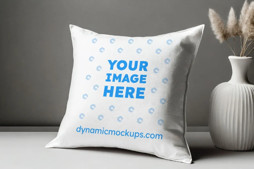 White Square Pillow Cover Mockup Template