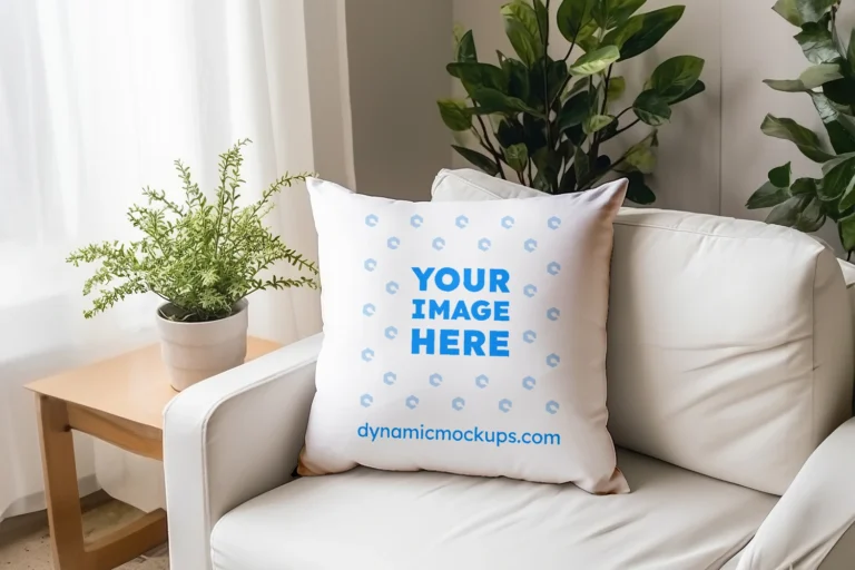 White Square Pillow Cover Mockup Template