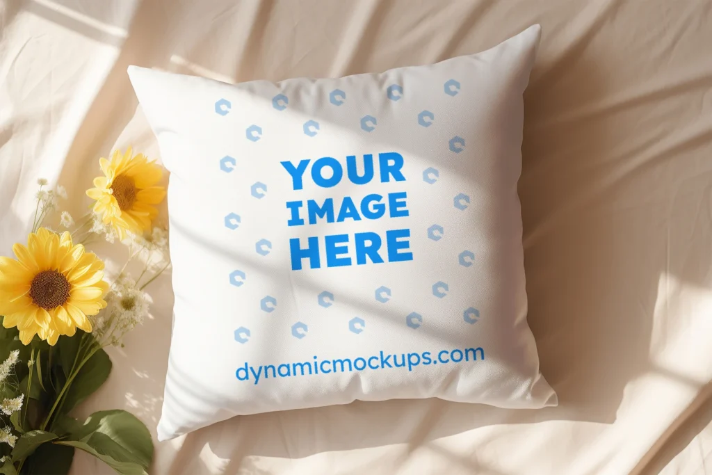 White Square Pillow Cover Mockup Template