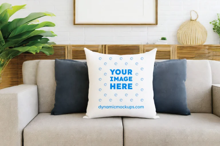 White Square Pillow Cover Mockup Template