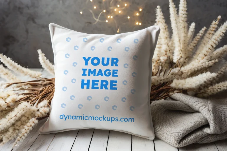 White Square Pillow Cover Mockup Template