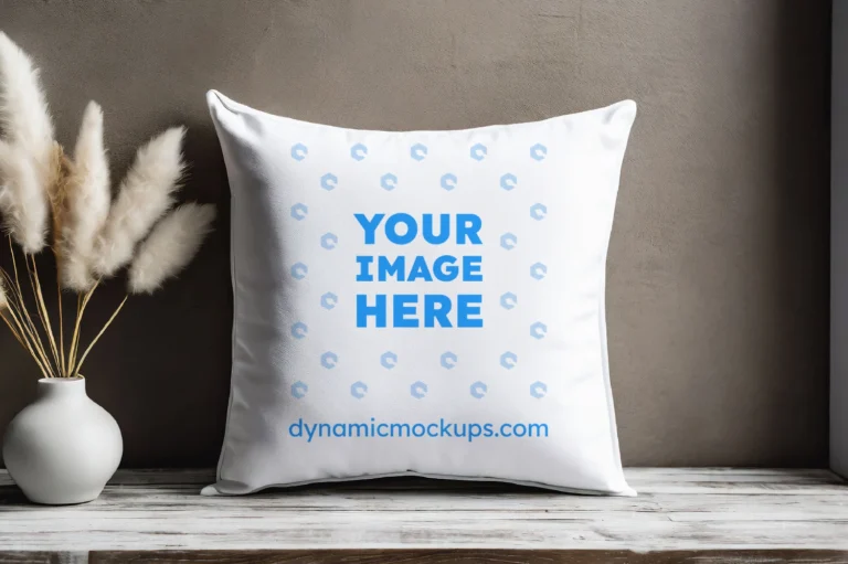 White Square Pillow Cover Mockup Template