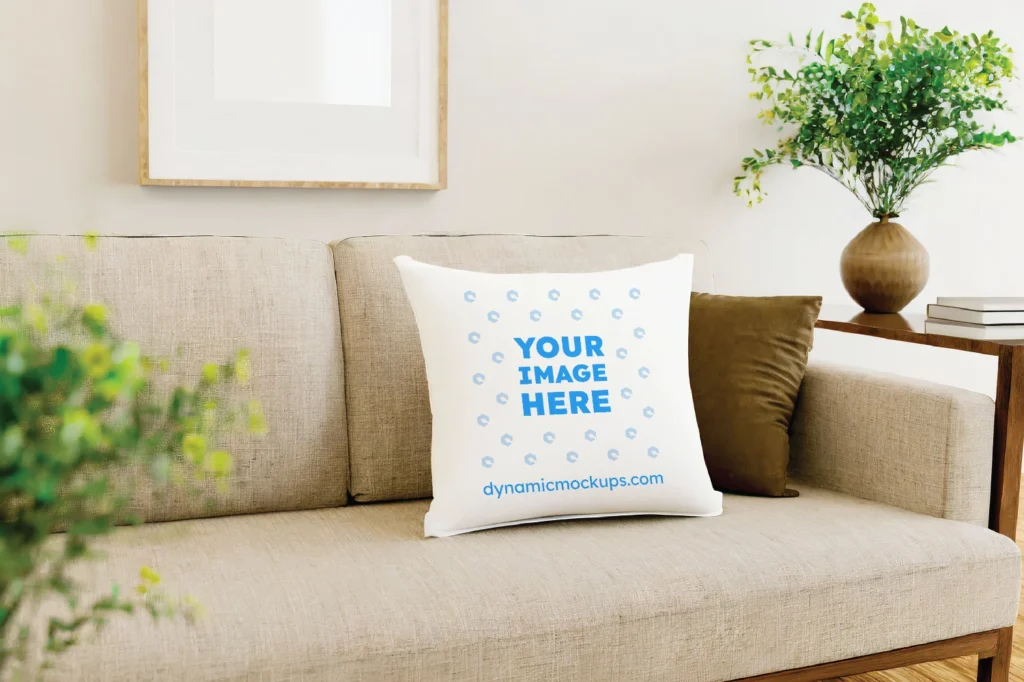 White Square Pillow Cover Mockup Template