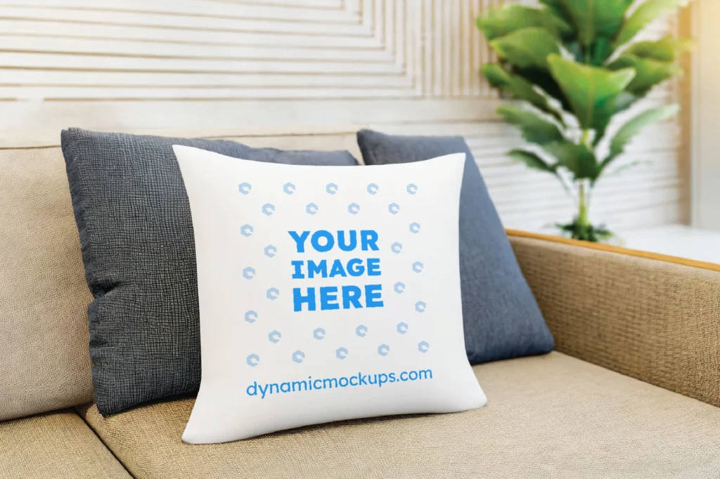 White Square Pillow Cover Mockup Template