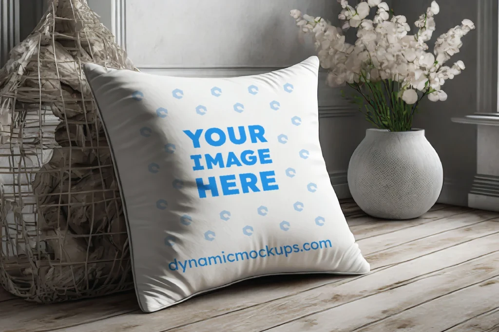 White Square Pillow Cover Mockup Template