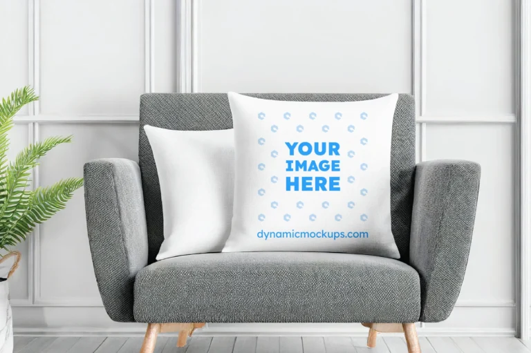 White Square Pillow Cover Mockup Template