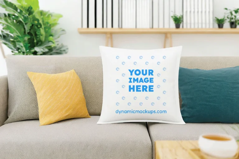 White Square Pillow Cover Mockup Template