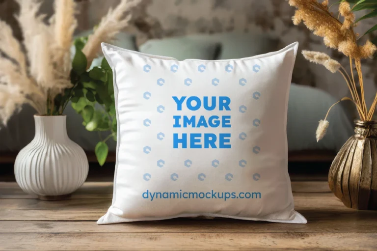 White Square Pillow Cover Mockup Template