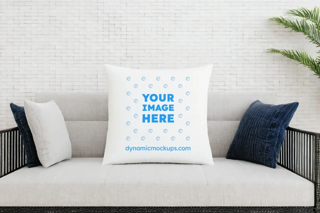 White Square Pillow Cover Mockup Template