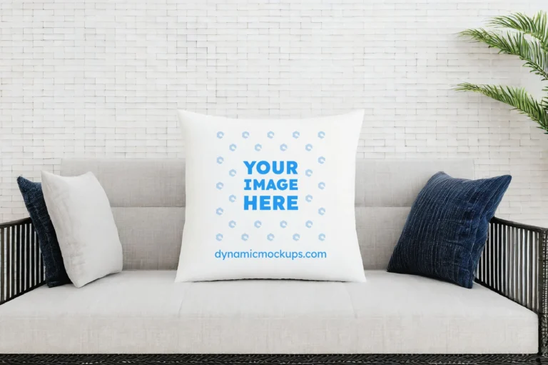 White Square Pillow Cover Mockup Template