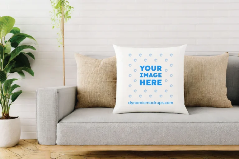 White Square Pillow Cover Mockup Template