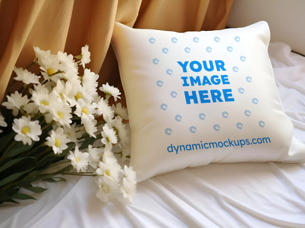 White Square Pillow Cover Mockup Template