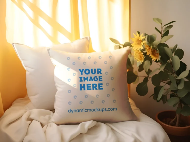 White Square Pillow Cover Mockup Template