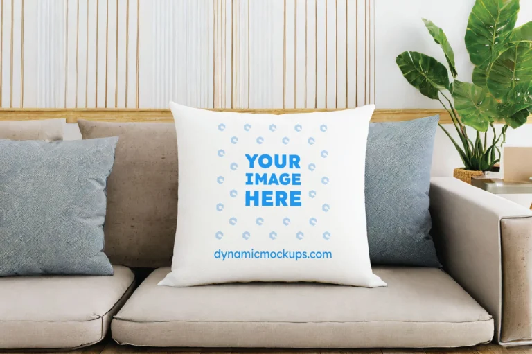 White Square Pillow Cover Mockup Template