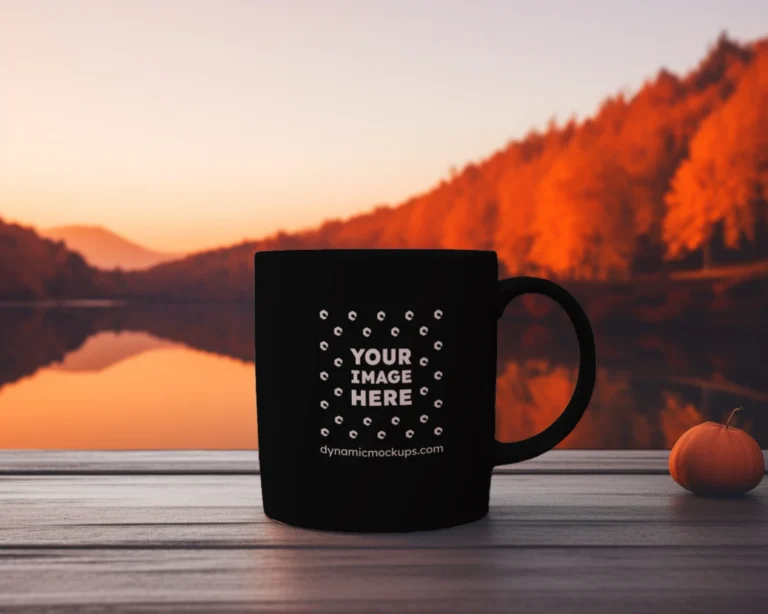 11oz Blank Black Ceramic Coffee Mug Mockup Template