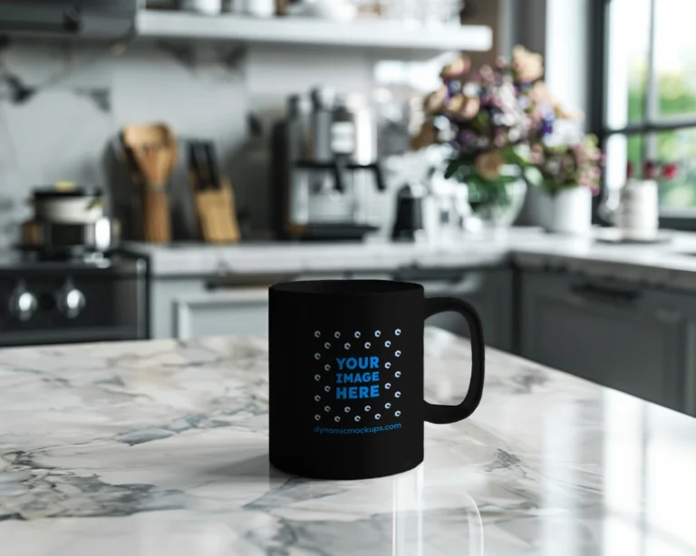11oz Blank Black Ceramic Coffee Mug Mockup Template