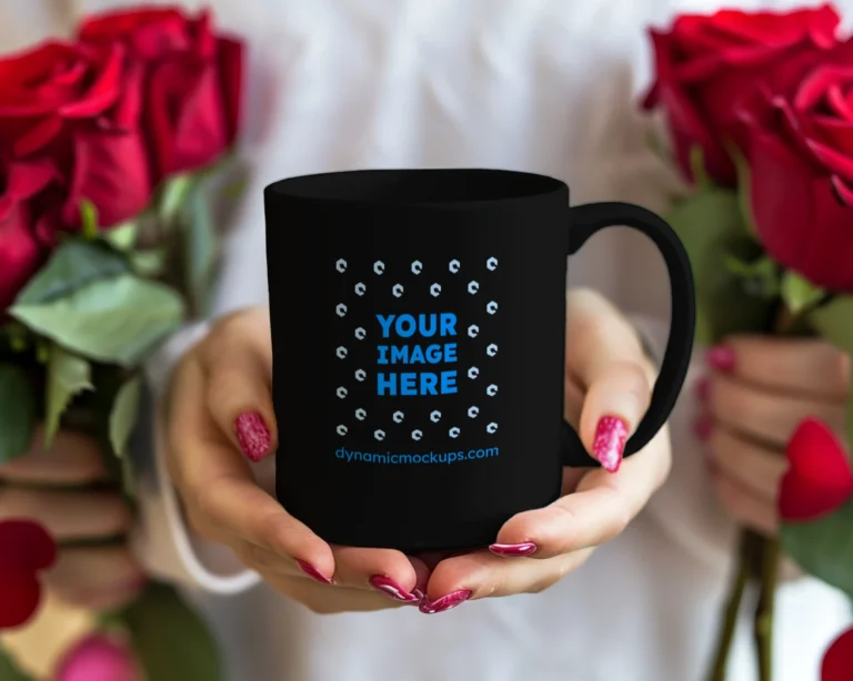 11oz Blank Black Ceramic Coffee Mug Mockup Template