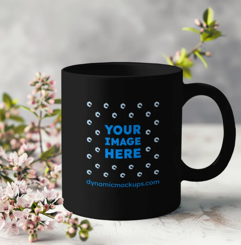 11oz Blank Black Ceramic Coffee Mug Mockup Template