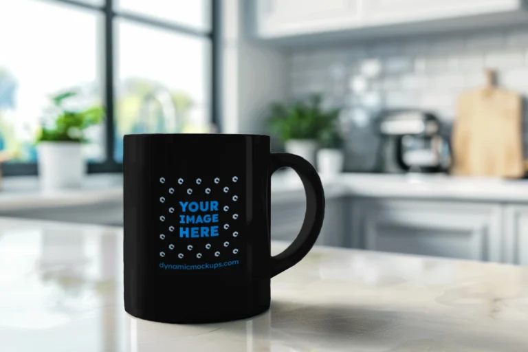 11oz Blank Black Ceramic Coffee Mug Mockup Template