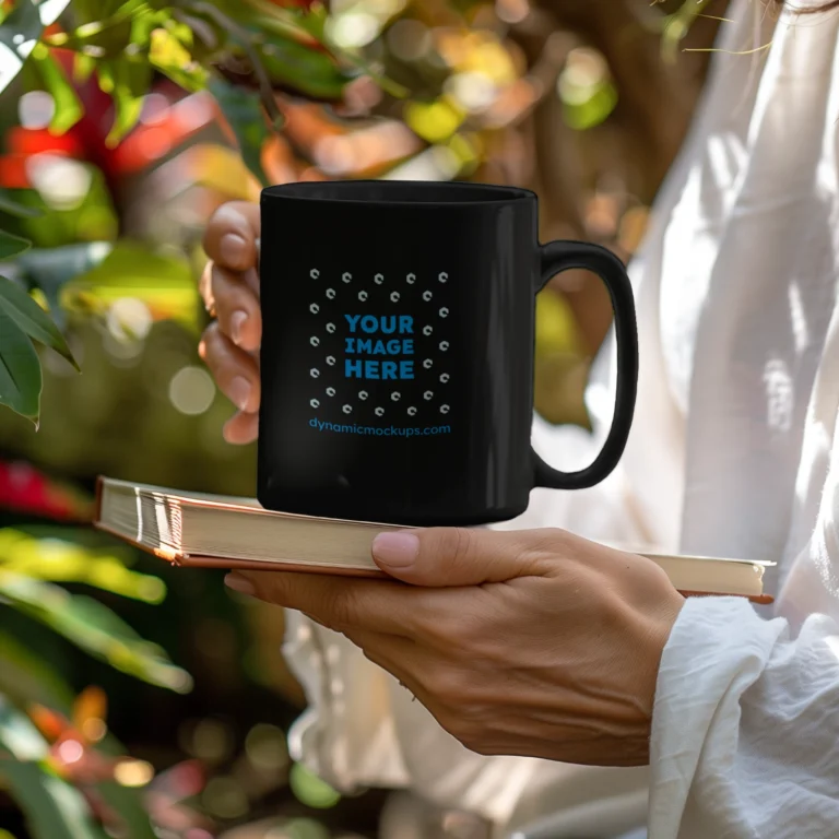 11oz Blank Black Ceramic Coffee Mug Mockup Template
