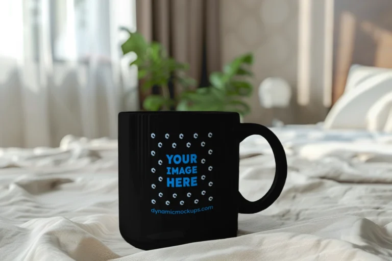 11oz Blank Black Ceramic Coffee Mug Mockup Template