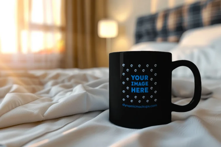 11oz Blank Black Ceramic Coffee Mug Mockup Template