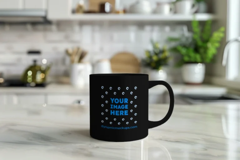 11oz Blank Black Ceramic Coffee Mug Mockup Template